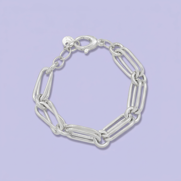 Pulsera de Plata .925 con Doble Argolla Ovalada mod. 2288