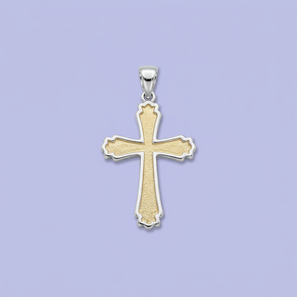Dije de Plata .925 Cruz con Marquesitas mod. 2174