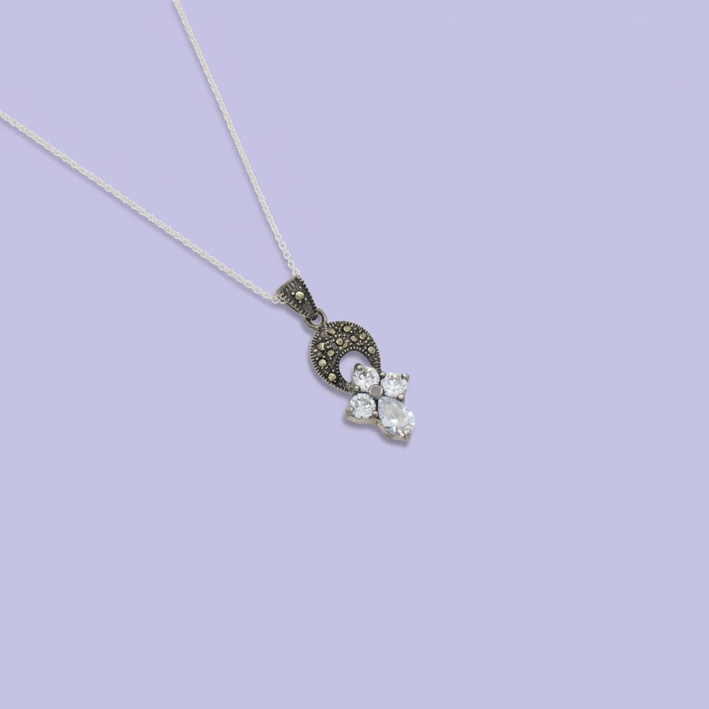 Coordinado de Plata .925 Cruces de Zirconia con Marquesitas mod. 2592