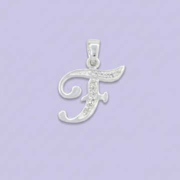 Dije de Plata .925 Letra F Cursiva con Zirconias mod. 2207