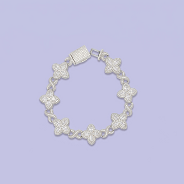 Pulsera de Plata .925 Flores blancas mod. 2811