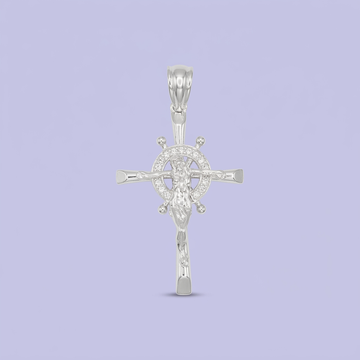 Dije de Plata .925 Cristo con Incrustación de Zirconias mod. 2602