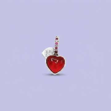Dije de Plata .925 Estilo Charm con Diseño de Corazón y Zirconia Roja mod. 2917