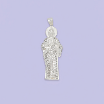 Dije Bulto de Plata .925 San Judas con Zirconias Brillantes mod. 2542