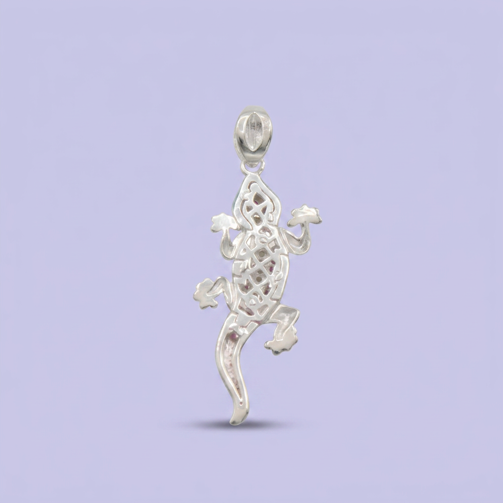 Dije de Plata .925 Lagartija con Zirconias de Colores mod. 2705