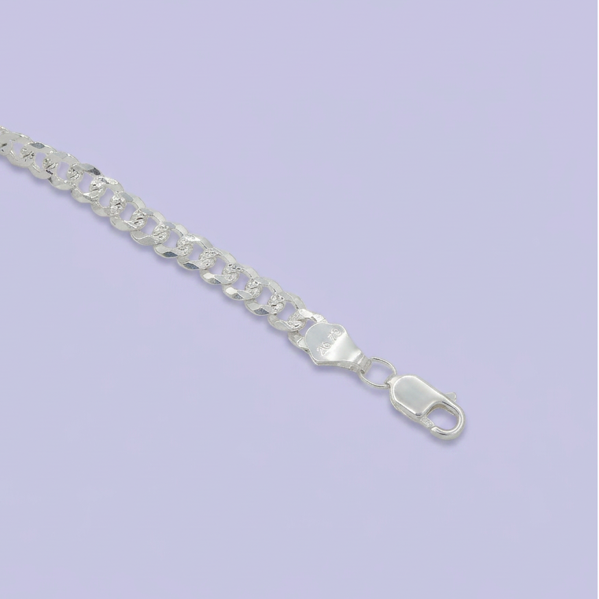 Esclava de Plata .925. de Tejido Barbado Elegante diamantado mod. 2410