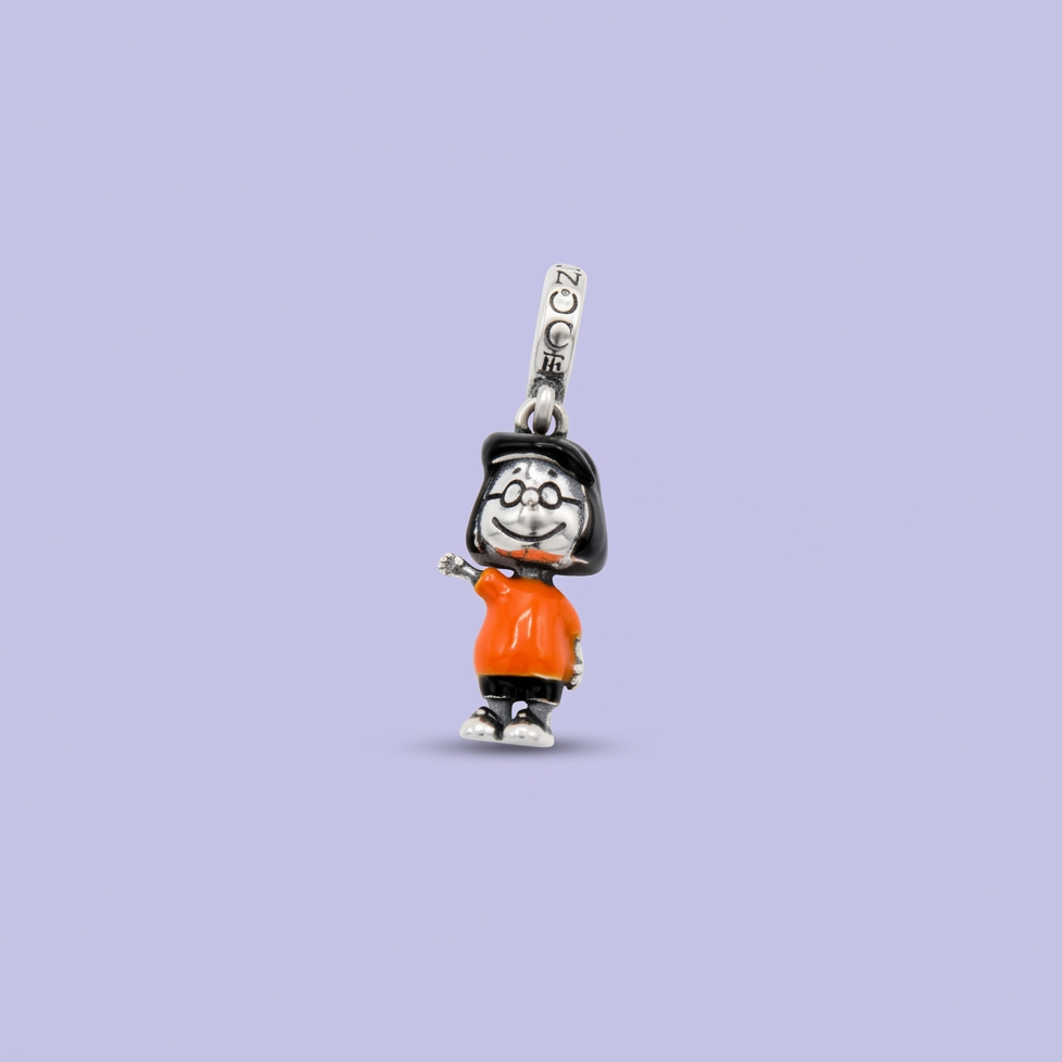 Dije de Plata .925 Estilo Charm con Diseño de Niña con Lentes mod. 2909