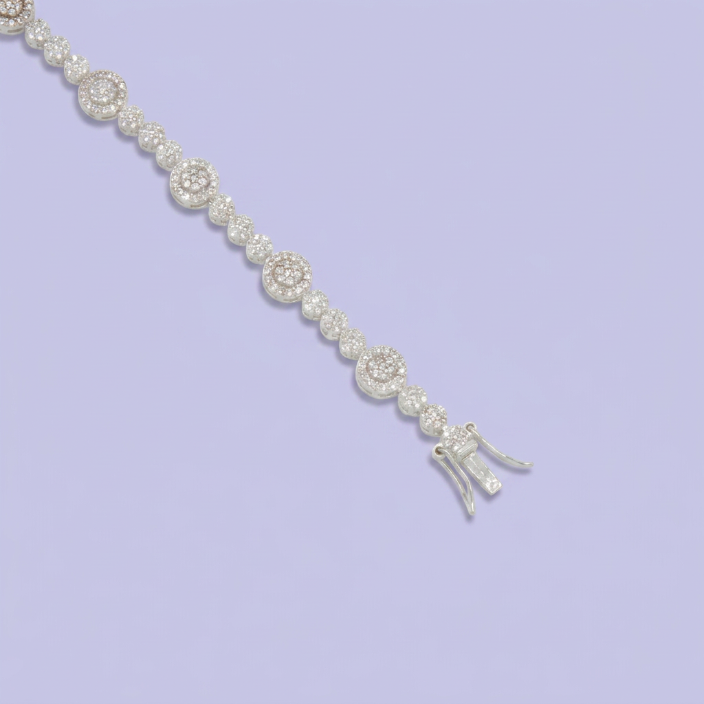 Pulsera de Plata .925 de Circulos con Incrustación de zirconias mod. 2674