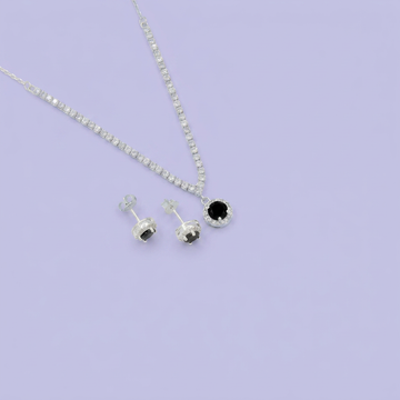 Coordinado de Plata .925 Elegante Noir mod. 2586