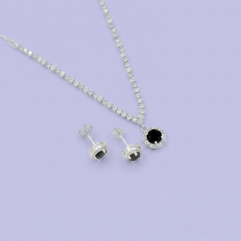 Coordinado de Plata .925 Elegante Noir mod. 2586