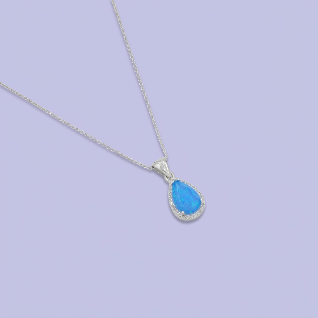 Coordinado de Plata .925 Gotas Celestes mod. 2591