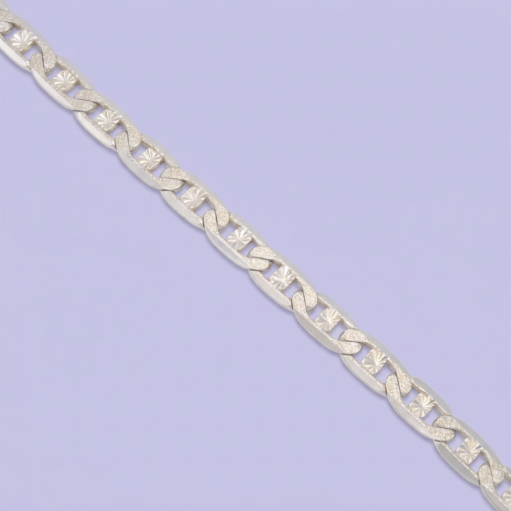 Pulsera de Plata .925. Con Tejido de Navaja y Diseño de Estrella mod. 3231