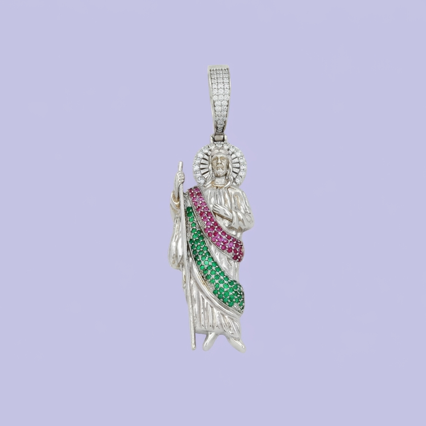 Dije de Plata .925 San Judas con Zirconias Brillantes mod. 2199