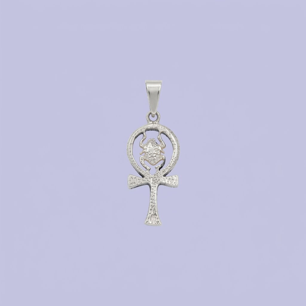 Dije de Plata .925 Cruz con Escarabajos mod. 2183