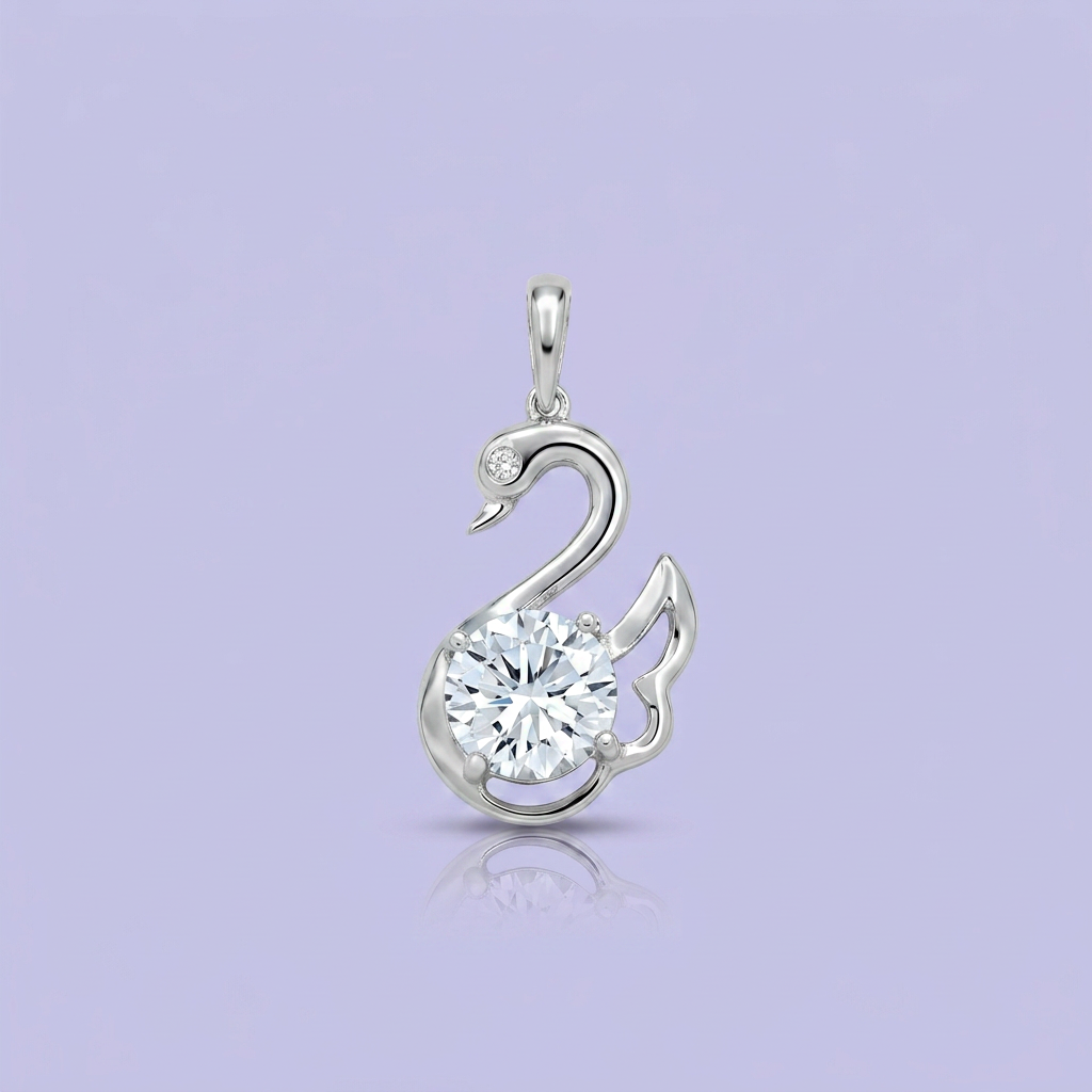 Dije de Plata .925 Cisne con Gran Zirconia Brillante mod. 2308