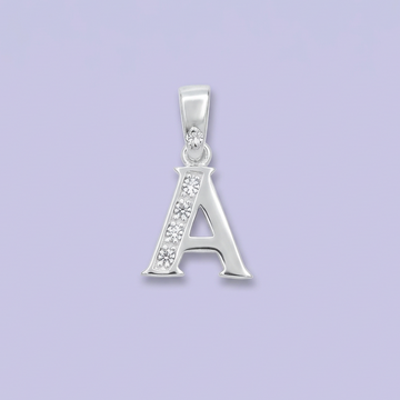 Dije de Plata .925 Letra A con Finas Zirconias mod. 2231