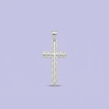 Dije de Plata .925 Cruz con Borde de Zirconias mod. 2719
