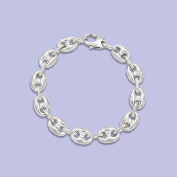 Pulsera de Plata .925 Eslabón Inflado "Grano de Café" mod. 2283