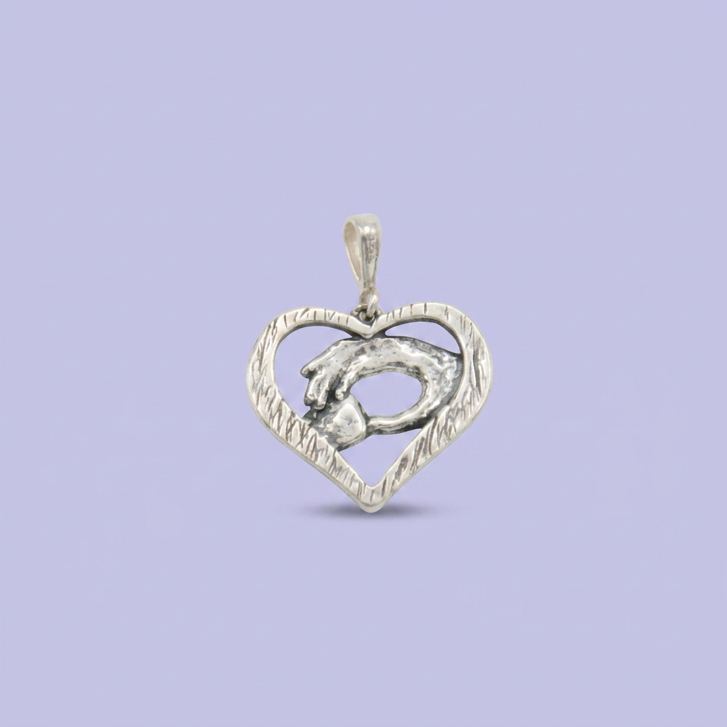 Dije de Plata .925 Corazón Madre e Hijo mod. 2513