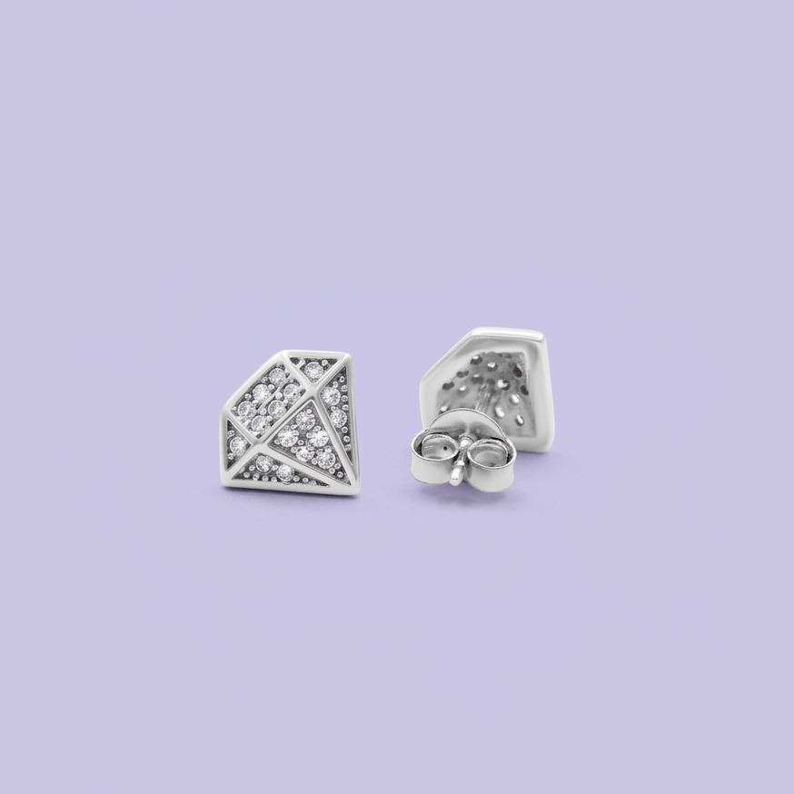 Arete de Plata .925 Diamante con  Incrustación mod. 2407