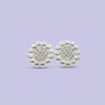 Arete de Plata .925 Margarita con Zirconia mod. 2383