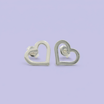 Arete de Plata .925 Silueta de Corazon Elegante mod. 2403