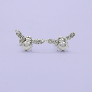 Arete de Plata .925 Abeja Incrustada mod. 2404
