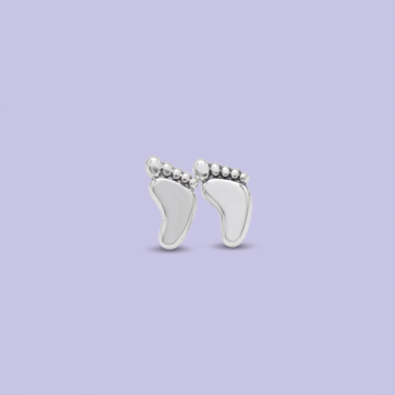Arete de Plata .925 con Diseño de Pies Liso mod. 2961