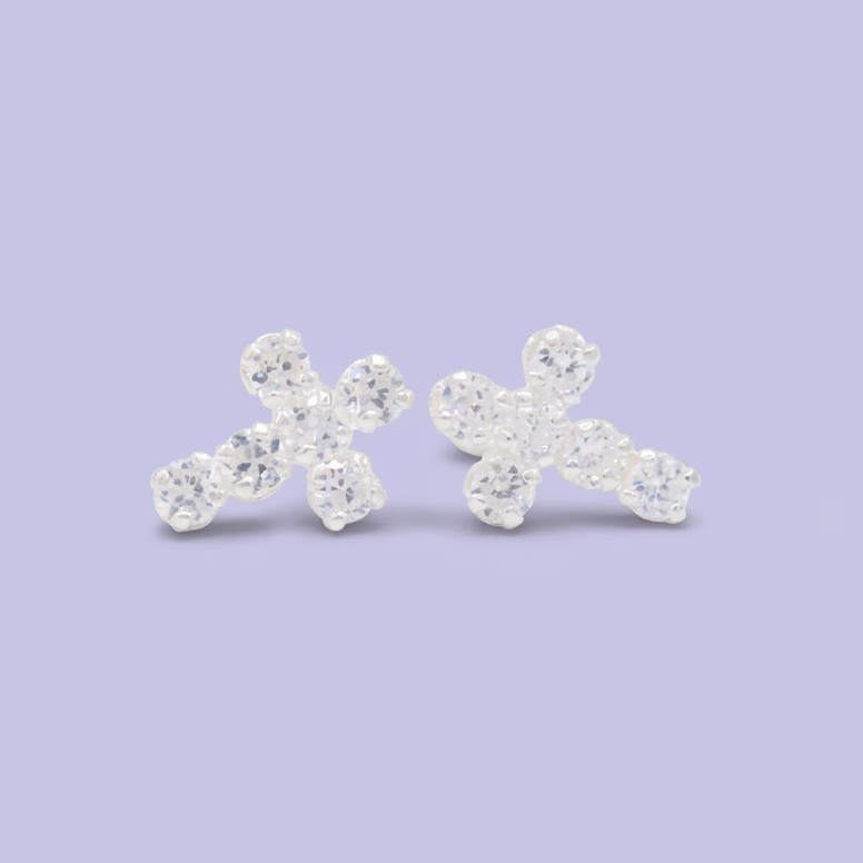 Broquel de Plata .925 Con Diseño de Cruz y Zirconia mod. 3069