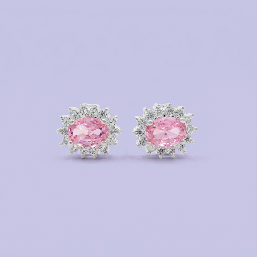 Coordinado de Plata .925 Rosa Pastel con Aurora de Zirconias mod. 2588