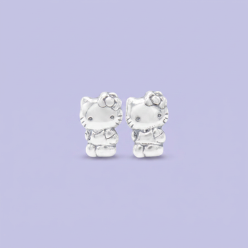Arete de Plata .925 de Gatita y Moño mod. 2979