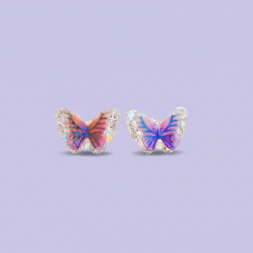 Arete de Plata .925. Mariposa Monarca con Zirconia mod. 3189
