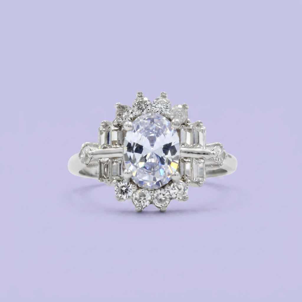 Coordinado de Plata .925 Flores de Zirconias Translucidas mod. 2475