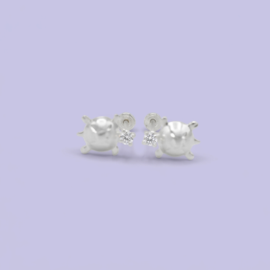 Broquel de Plata .925 Tortuga Marina con Zirconia mod. 2541