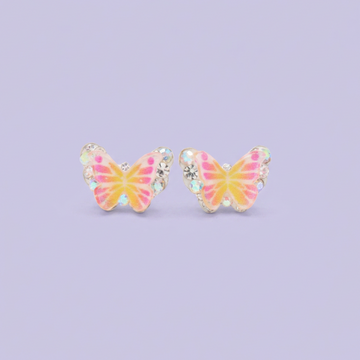 Arete de Plata .925. Mariposa Amarilla con Zirconia mod. 3190