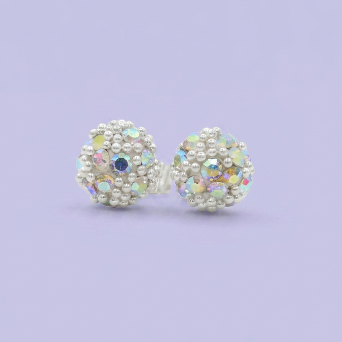 Arete de Plata .Bola Incrustado 925 mod. 2387
