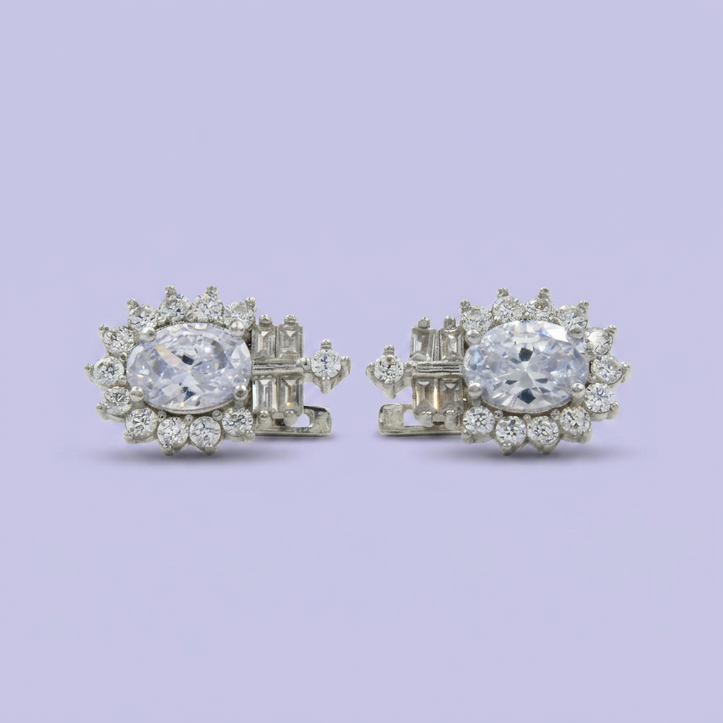 Coordinado de Plata .925 Flores de Zirconias Translucidas mod. 2475