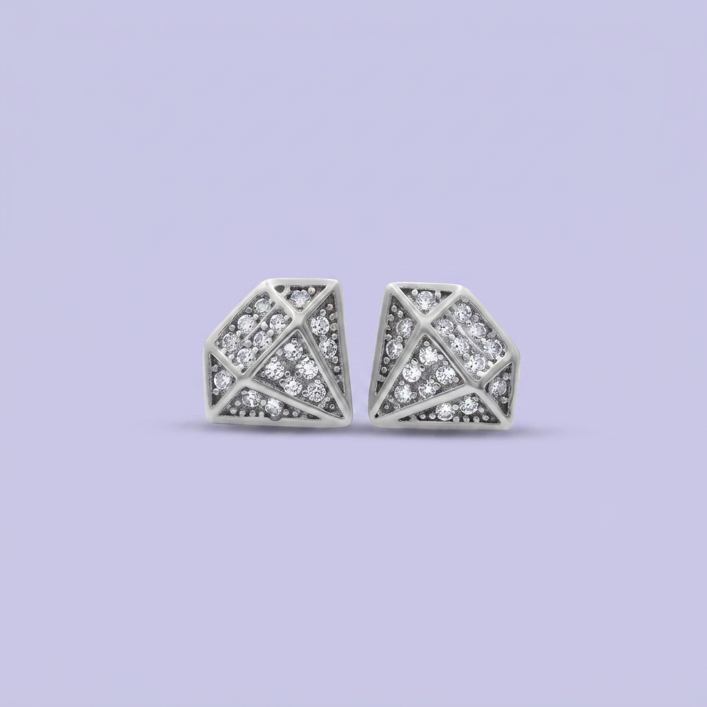 Arete de Plata .925 Diamante con  Incrustación mod. 2407