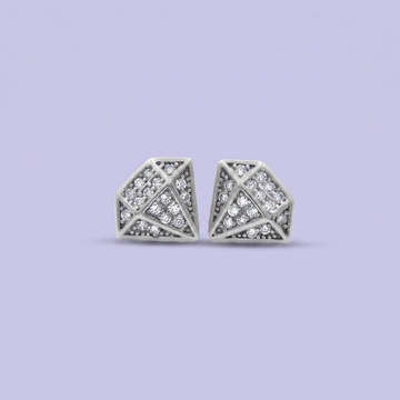 Arete de Plata .925 Diamante con  Incrustación mod. 2407