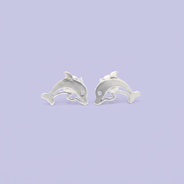 Arete de Plata .925 de Delfín Liso mod. 2958