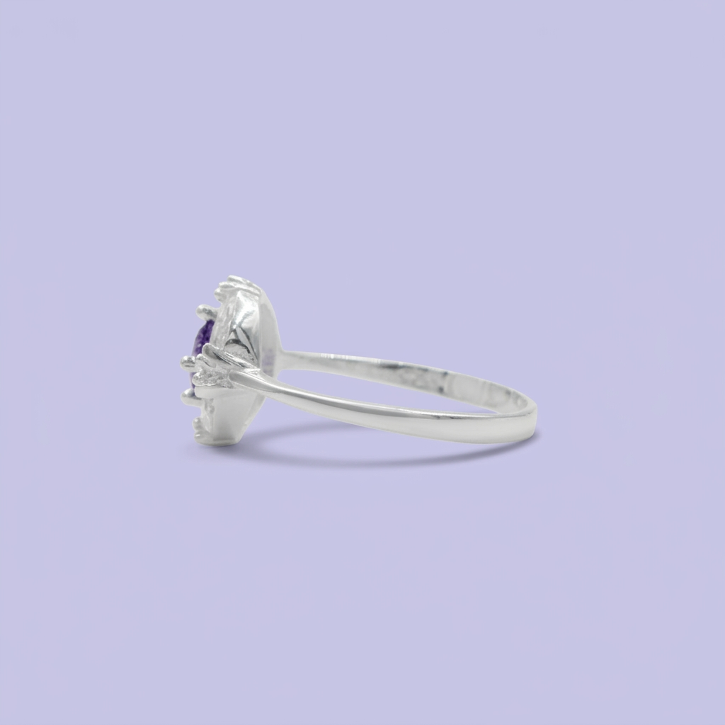 Coordinado de Plata .925 Elipse de Bello Color Lila mod. 2589