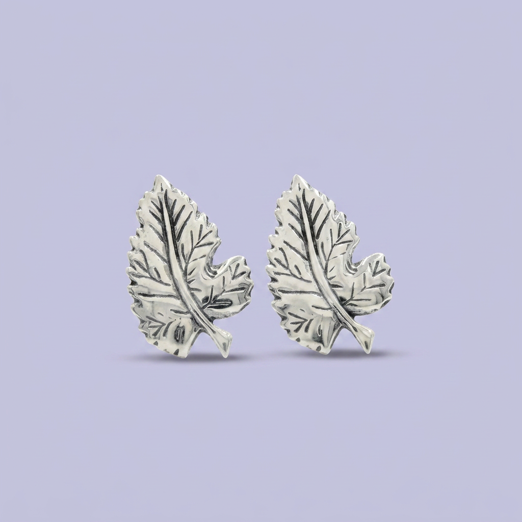 Arete de Plata .925 Hoja Brillante y Elegante mod. 2381
