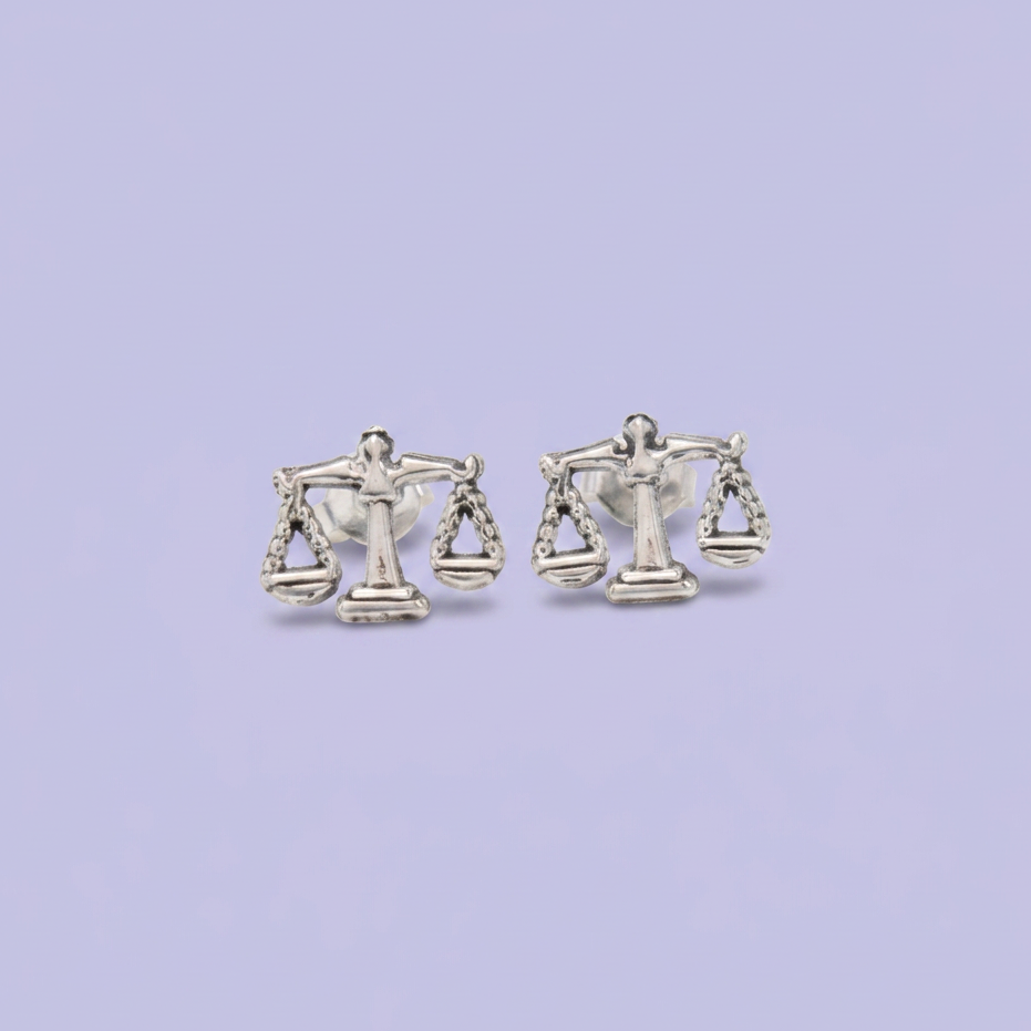 Arete de Plata .925 con Diseño del Signo Libra mod. 2960