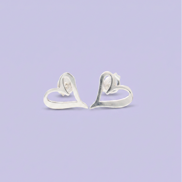 Arete de Plata .925 de Corazón Liso y Hueco mod. 2971