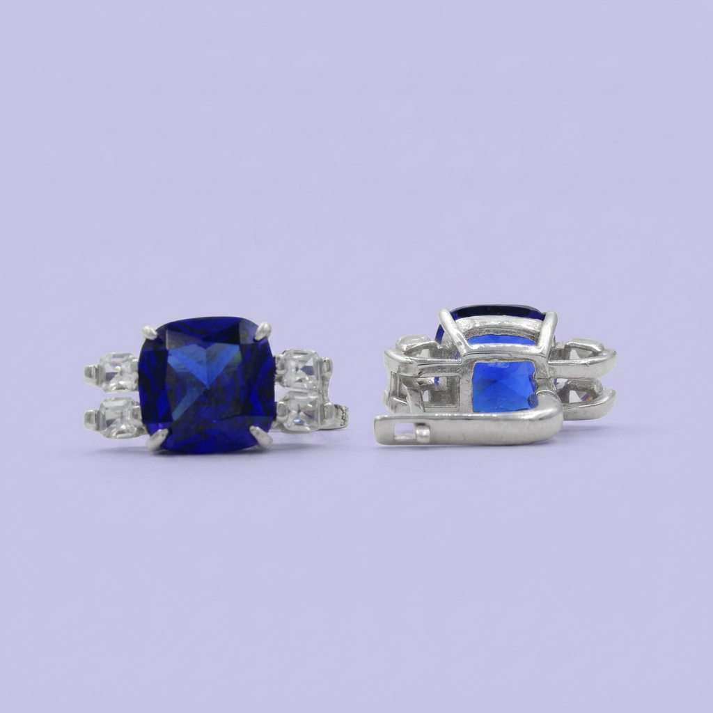 Coordinado de Plata .925 de Radiante Azul Marino mod. 2477