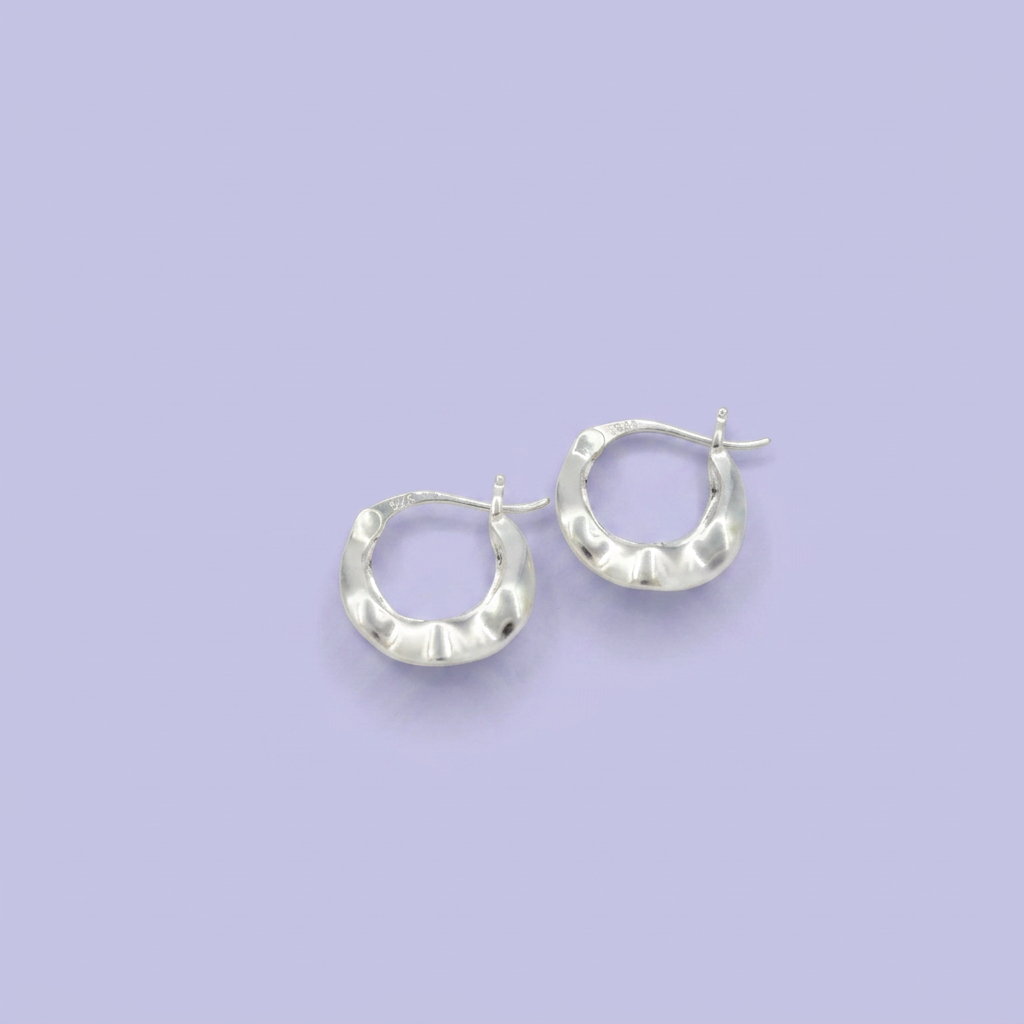 Arracada de Plata .925 Diseño Doble de Estilo Hueco  mod. 2637
