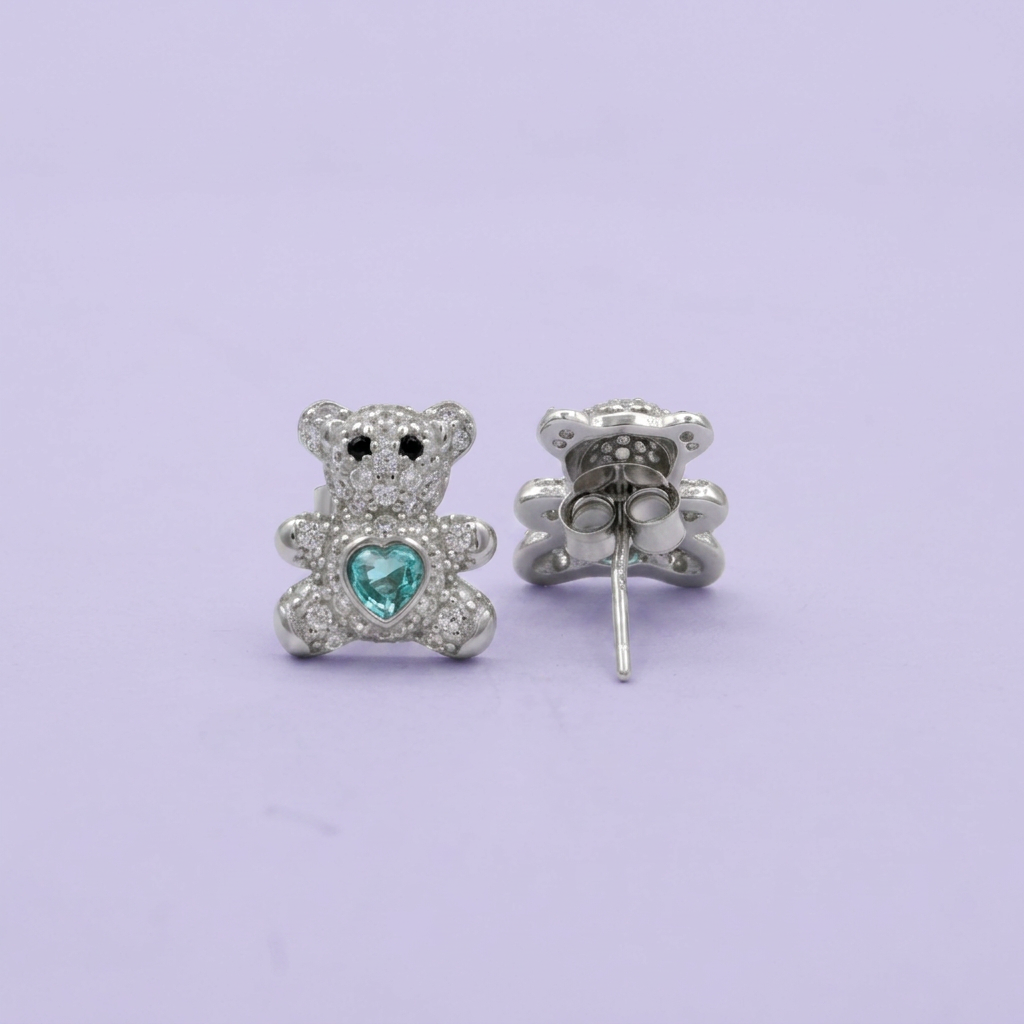 Coordinado de Plata .925 Ositos Pavé mod. 2773