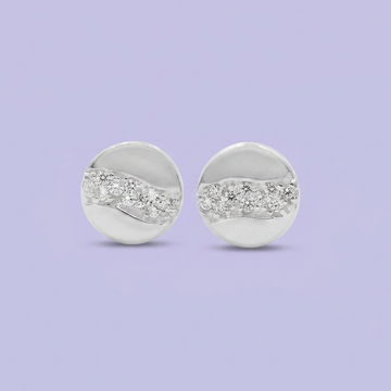 Arete de Plata .925 Circular Detallada con Incrustación mod. 2402
