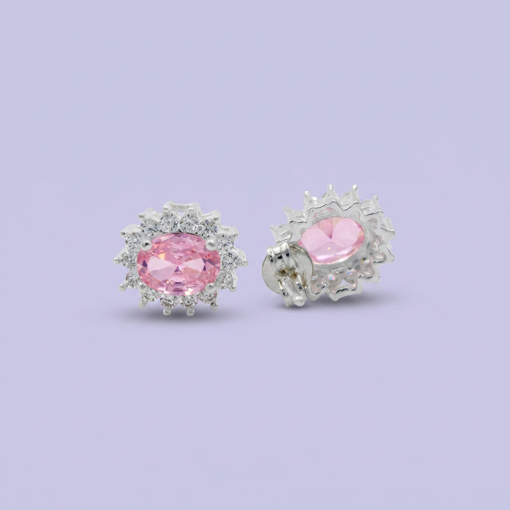 Coordinado de Plata .925 Rosa Pastel con Aurora de Zirconias mod. 2588