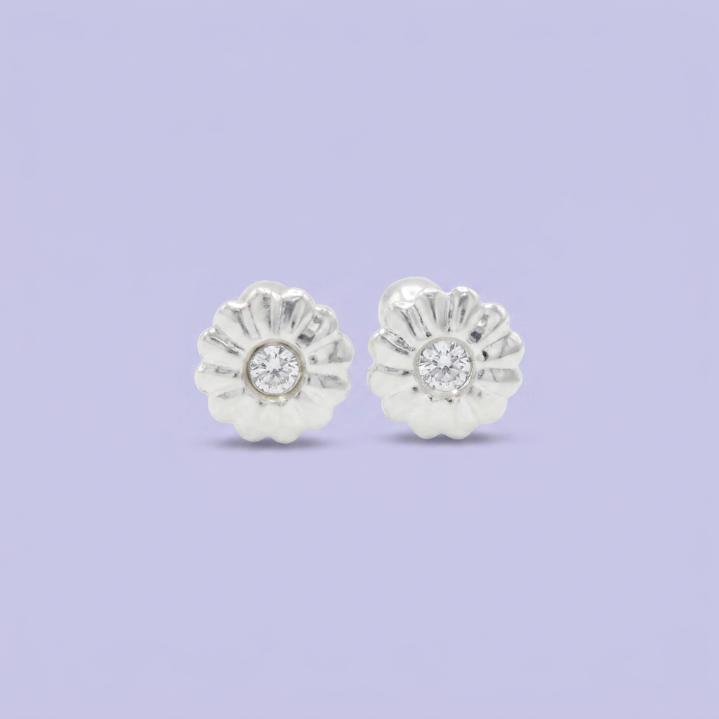 Broquel de Plata .925  Margarita Centella con Zirconia mod. 2538